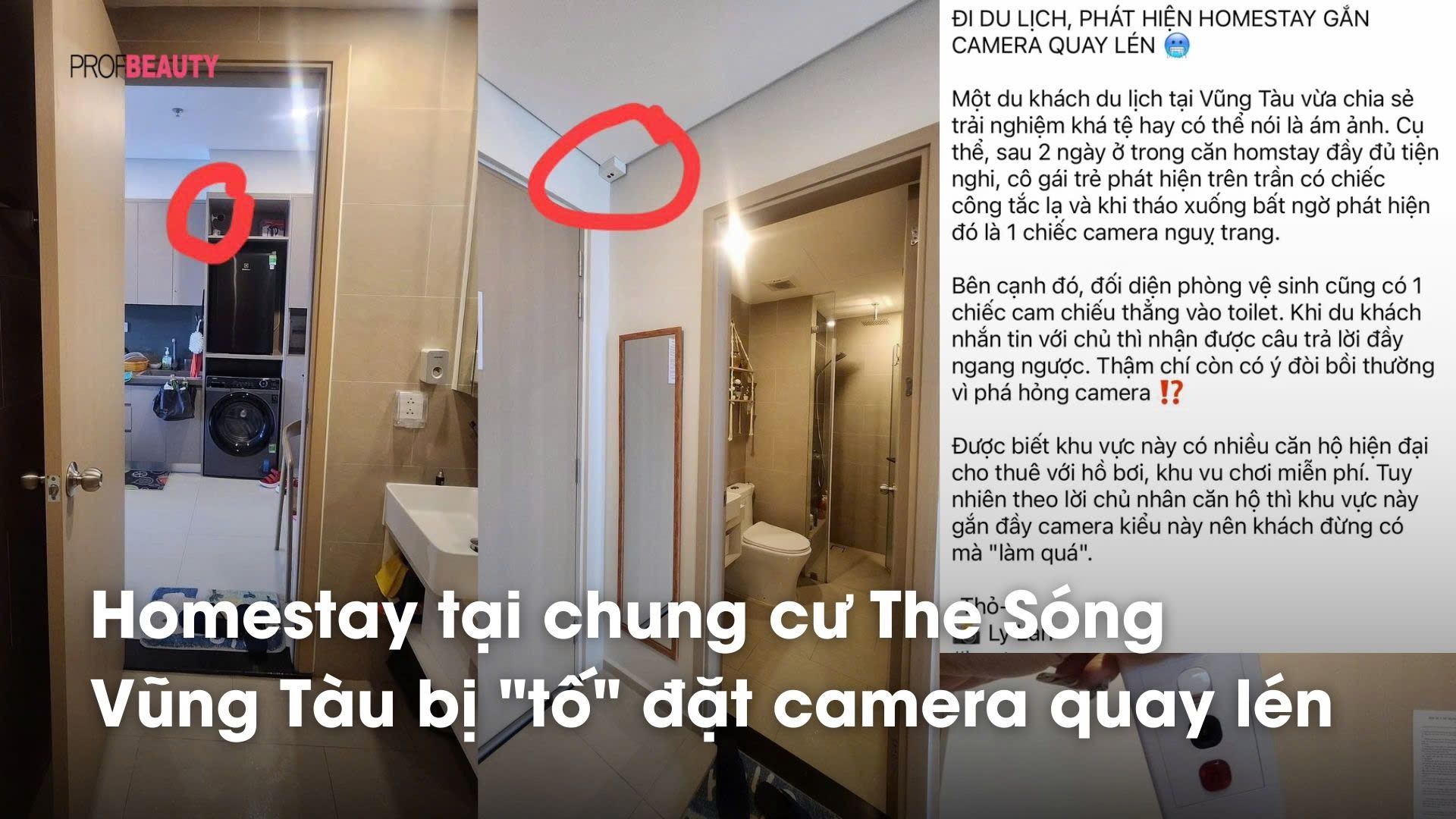 Homestay tại chung cư The Sóng Vũng Tàu bị "tố" đặt camera quay lén