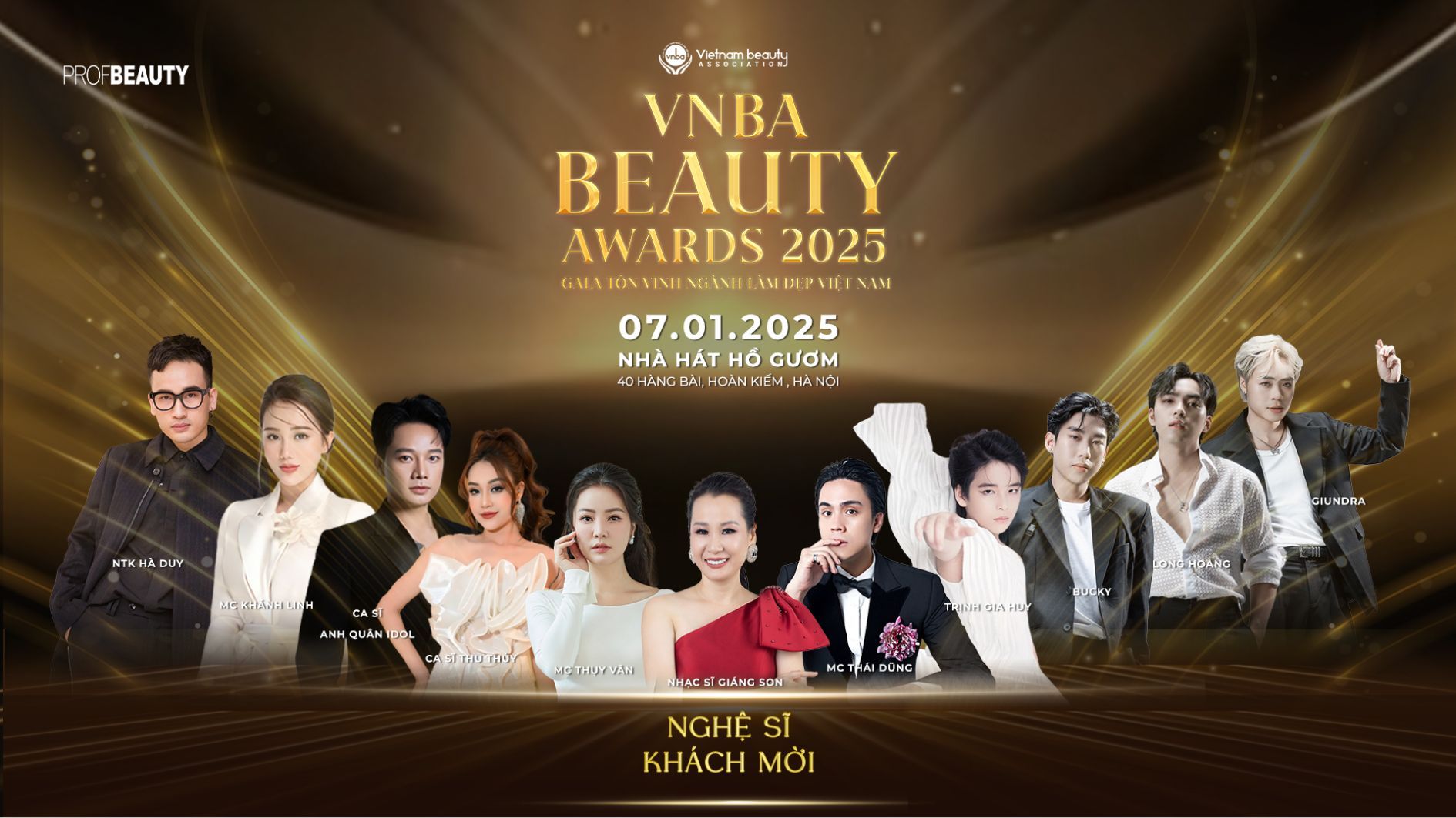 Dàn MC, Nghệ sĩ của showbiz Việt đổ bộ đêm hội vinh danh VNBA Beauty Awards 2025