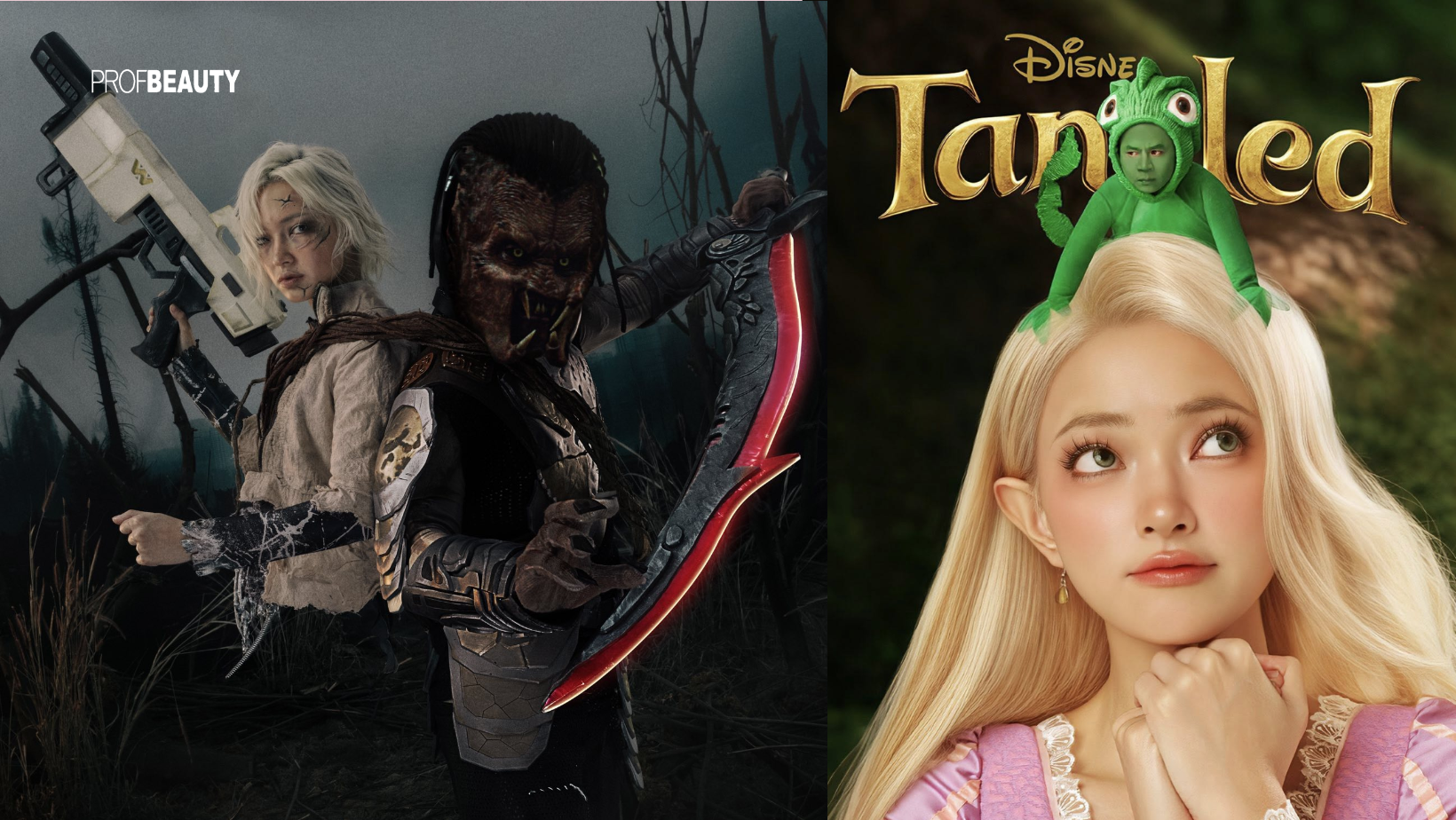 Châu Bùi và Binz kể chuyện tình qua hai màn hóa trang Halloween đối cực